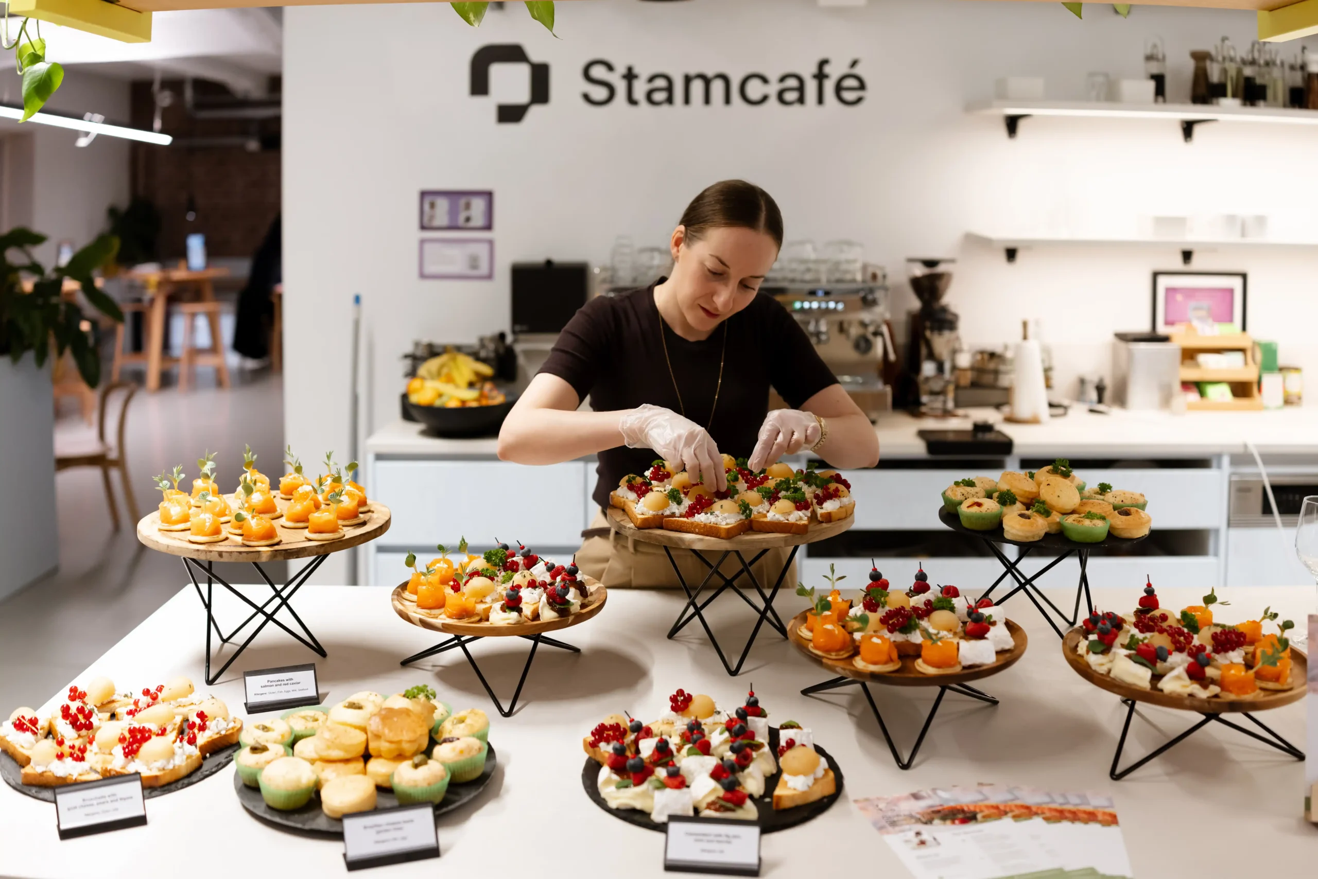 Concordia Catering team preparing a hot buffet at a corporate event