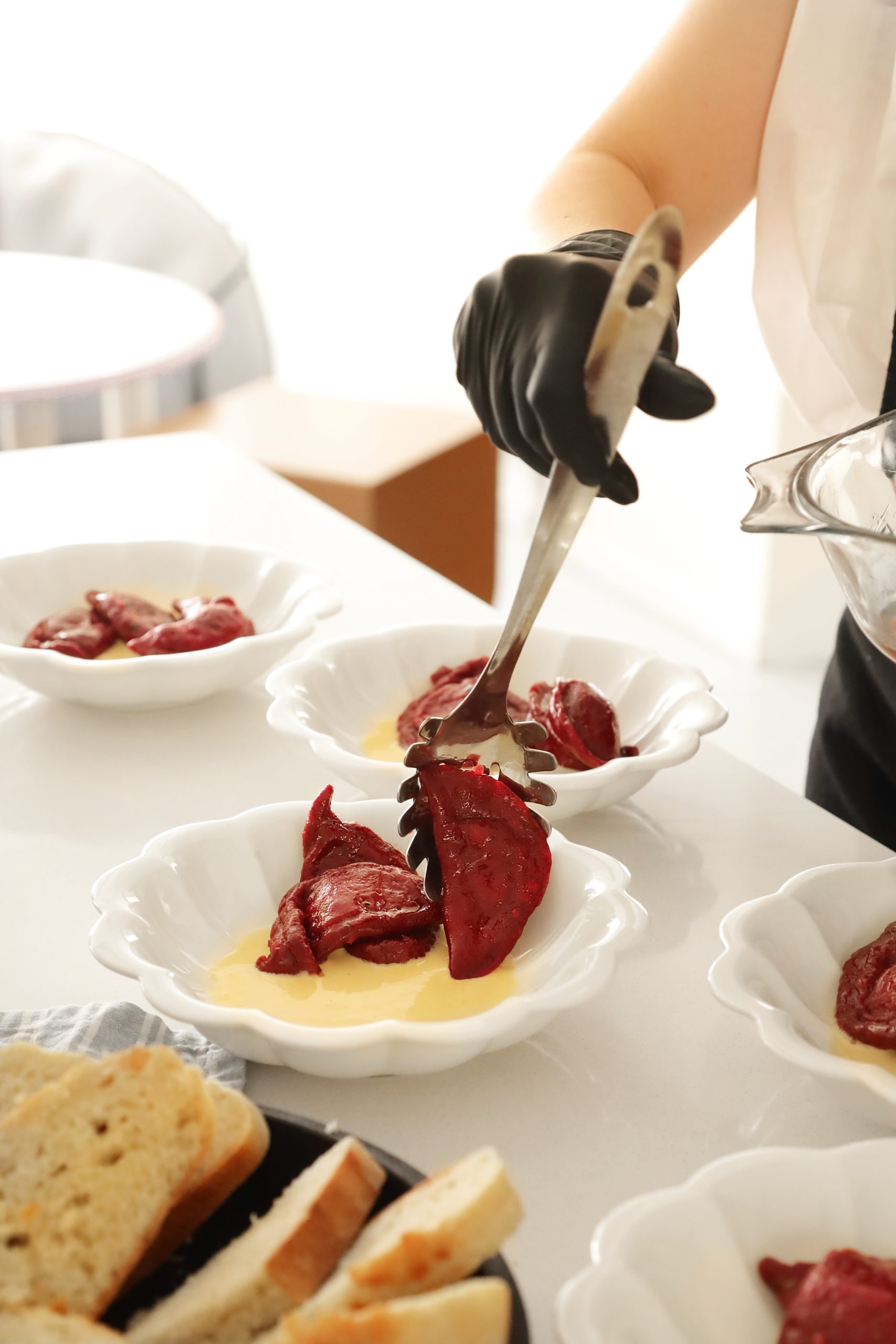 Chef plating dishes for guests